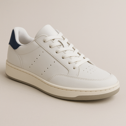 Beige Sneakers with Olive Green & Grey Accents – Unisex Casual Sports Shoes
