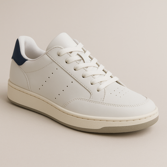 Beige Sneakers with Olive Green & Grey Accents – Unisex Casual Sports Shoes