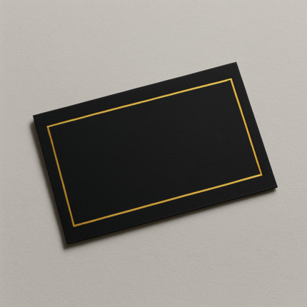Luxury Black Business Card with Gold Accent – Blank