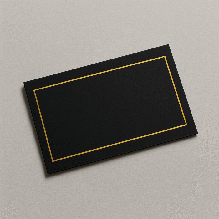Luxury Black Business Card with Gold Accent – Blank
