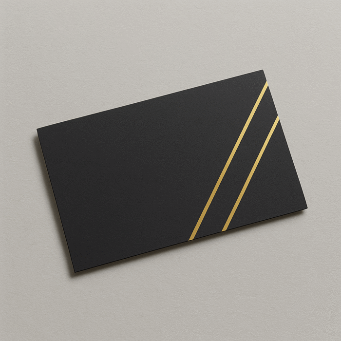 Navy Blue & Silver Business Card